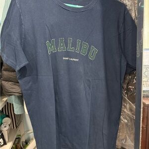 Saint Laurent Blue Short Sleeve Tee Casual